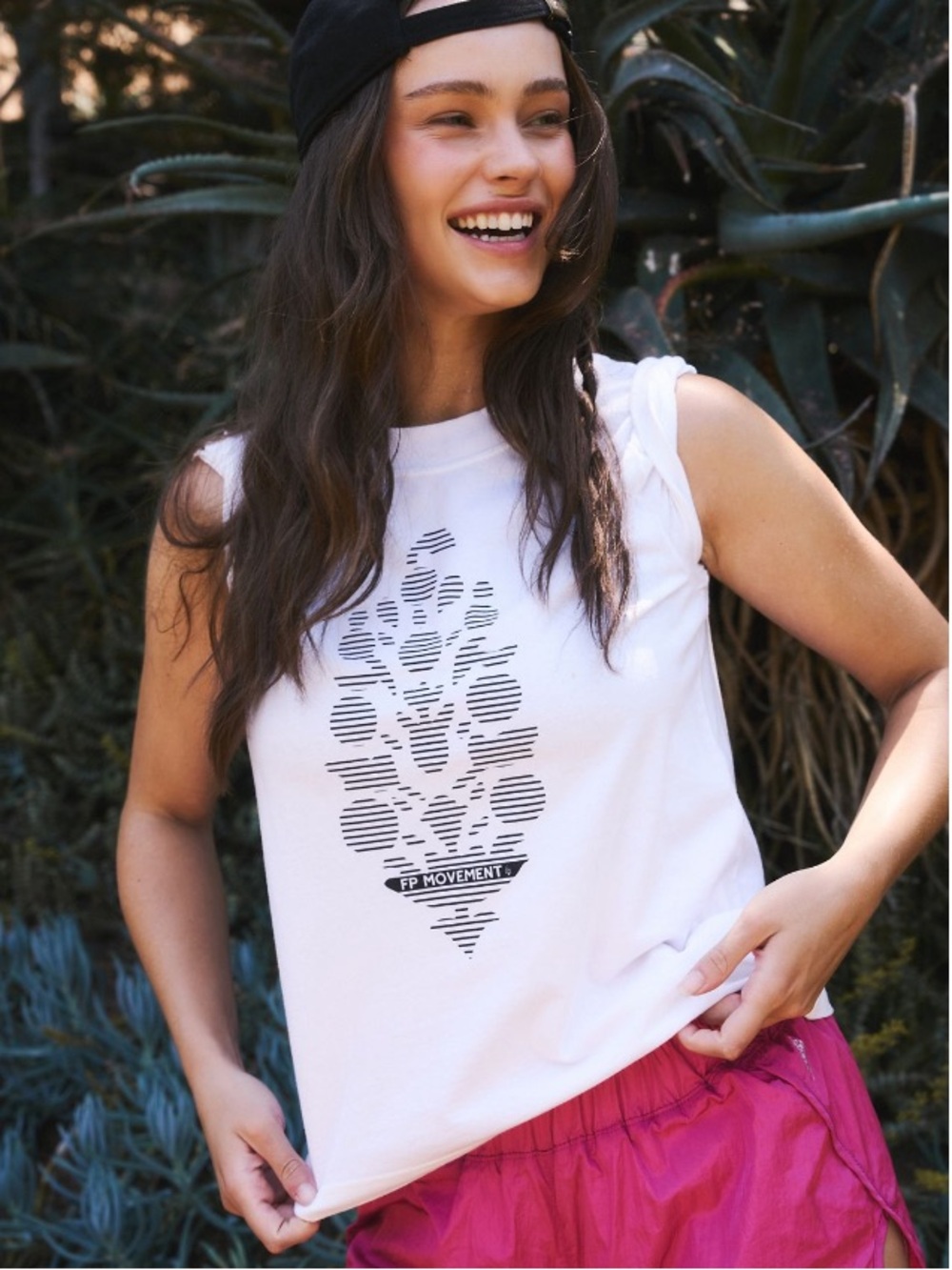 Free People Movement Game Time Logo Tee L